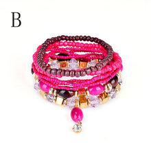 Beaded bracelet Bohemian multi-layer bracelet Fashion Women Lots Style Bracelet Bangle  Charm Cuff  Jewelry  Rhinestone