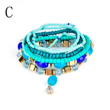 Beaded bracelet Bohemian multi-layer bracelet Fashion Women Lots Style Bracelet Bangle  Charm Cuff  Jewelry  Rhinestone