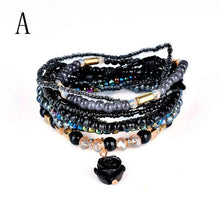Beaded bracelet Bohemian multi-layer bracelet Fashion Women Lots Style Bracelet Bangle  Charm Cuff  Jewelry  Rhinestone