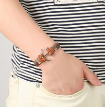 Men's leather braided bracelet Genuine leather Bracelet Men Stainless Steel Leather Hand Woven Bracelet
