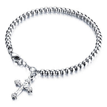 Cross Stainless Steel Bracelets Silver Rose Gold Color Link Chain Skull 18CM Black Bracelet for Women Female Jewelry