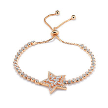 GAGAFEEL Star Bracelets For Women Lady Bangles Chain & Link Bracelets Zircon Crystal Jewelry Watch Copper Silver Rose Gold Color