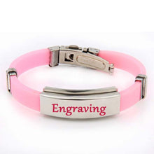 9 Color Rubber ID Bracelet Customized Logo Engraving Stainless Steel Bracelets for Lover's Men Women Mother Father Gift 03