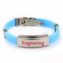 9 Color Rubber ID Bracelet Customized Logo Engraving Stainless Steel Bracelets for Lover's Men Women Mother Father Gift 03