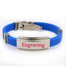 9 Color Rubber ID Bracelet Customized Logo Engraving Stainless Steel Bracelets for Lover's Men Women Mother Father Gift 03