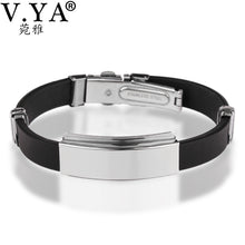 9 Color Rubber ID Bracelet Customized Logo Engraving Stainless Steel Bracelets for Lover's Men Women Mother Father Gift 03