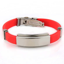 9 Color Rubber ID Bracelet Customized Logo Engraving Stainless Steel Bracelets for Lover's Men Women Mother Father Gift 03