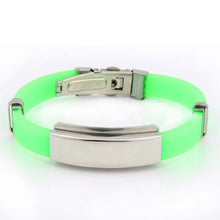 9 Color Rubber ID Bracelet Customized Logo Engraving Stainless Steel Bracelets for Lover's Men Women Mother Father Gift 03