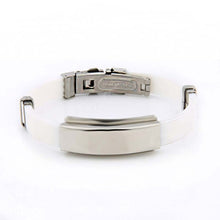 9 Color Rubber ID Bracelet Customized Logo Engraving Stainless Steel Bracelets for Lover's Men Women Mother Father Gift 03