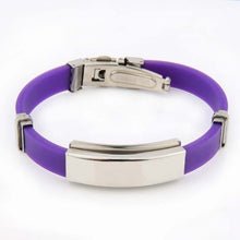 9 Color Rubber ID Bracelet Customized Logo Engraving Stainless Steel Bracelets for Lover's Men Women Mother Father Gift 03