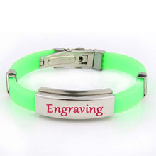 9 Color Rubber ID Bracelet Customized Logo Engraving Stainless Steel Bracelets for Lover's Men Women Mother Father Gift 03