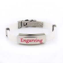 9 Color Rubber ID Bracelet Customized Logo Engraving Stainless Steel Bracelets for Lover's Men Women Mother Father Gift 03