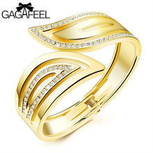 GAGAFEEL Cuff Bracelets Women Bangles Unique Laser Engrave Bracelet Cooper Bangle Wrap Watch Gold Color Jewelry