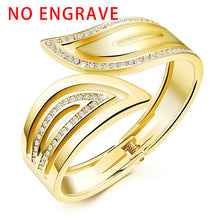 GAGAFEEL Cuff Bracelets Women Bangles Unique Laser Engrave Bracelet Cooper Bangle Wrap Watch Gold Color Jewelry