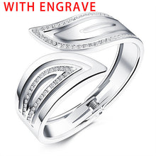GAGAFEEL Cuff Bracelets Women Bangles Unique Laser Engrave Bracelet Cooper Bangle Wrap Watch Gold Color Jewelry