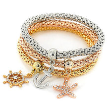 3pcs/lot Heart Charm Bracelets Bangle Women Girl Crystal Jewelry Elastic Bracelets 3 Colors Cute Multilayer Pulseira Masculina