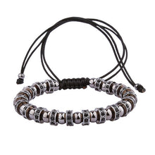 Anil Arjandas Macrame Beads Bracelets For Women Men Yellow Gold Color Micro Pave Black CZ Stopper Round Black Gold Bracelet