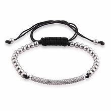 GAGAFEEL Zircon Bar Men Girl Bracelets Micro inlay Zircons Beads Men Jewlery Geometric  Gold-color Bracelet Jewelry for Men