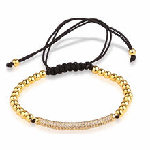 GAGAFEEL Zircon Bar Men Girl Bracelets Micro inlay Zircons Beads Men Jewlery Geometric  Gold-color Bracelet Jewelry for Men