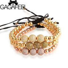 GAGAFEEL 2017 pulseras de parejas Bracelets Bangle Mens New Style Rose Gold-color Girl Beads Bracelet Accesorios para pulseras