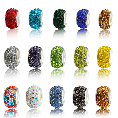 20pcs/lot Beautiful Colorful Charm European Beads Fit For Pandora Style Bracelet or Necklace DIY Making Jewelry Mix Color Option