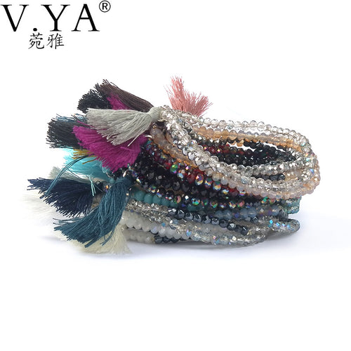 DIY Friendship Beaded Weave Tassel Bracelet New Fashion Beach European Colorful handmade Charm Bracelets for Women Jewelry VB145
