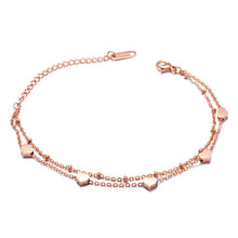 GAGAFEEL Heart Bracelets For Women Rose Gold Color Bracelet & Bangles Romantic Stainless Steel Fine Jewelry 16+6CM Extend Chain