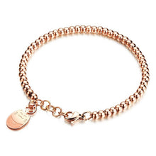 GAGAFEEL Women Bracelets Lucky Cat Female Bracelet & Bangles Trendy Silver/Rose Gold Color Stainless Steel Beads Fashion Jewelry