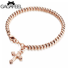 GAGAFEEL Stainless Steel Bracelets Cross Women Jewelry Christian Religion Bracelet Femme Lady Charm Bangles Gold Silver Color