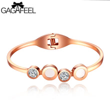 GAGAFEEL Women Jewelry Letter Diy Unique Logo Custom Engrave Bracelets For Cuff Bangle Stainless Steel Rose Gold Color Bracelet