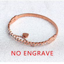 GAGAFEEL Women Jewelry Letter Diy Unique Logo Custom Engrave Bracelets For Cuff Bangle Stainless Steel Rose Gold Color Bracelet