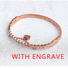 GAGAFEEL Women Jewelry Letter Diy Unique Logo Custom Engrave Bracelets For Cuff Bangle Stainless Steel Rose Gold Color Bracelet