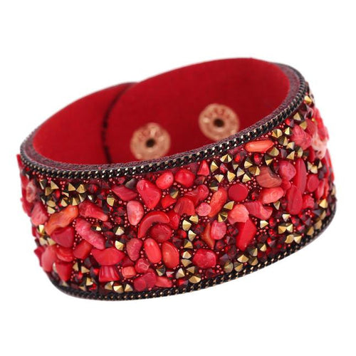 Crystal Stone Bracelets Bracelets Cowhide Bracelets Wrist Chains Black