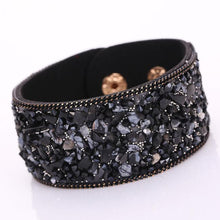 Crystal Stone Bracelets Bracelets Cowhide Bracelets Wrist Chains Black