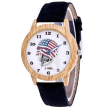 GENVIVIA Luxury Stylish Women Men Halloween Skull Head Watch Analog Quartz Bracelet Wrist Watch Fashion Denim Wooden Watches