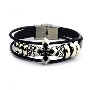 1PC Braided Leather Bracelet Rivet Bracelet Compiled Jewelry Wristband