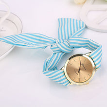 7 Colors Women's Watches Stripe Febric Cloth Quartz-Watch Bracelet Wristwatch For Women reloj mujer relogio feminino &22