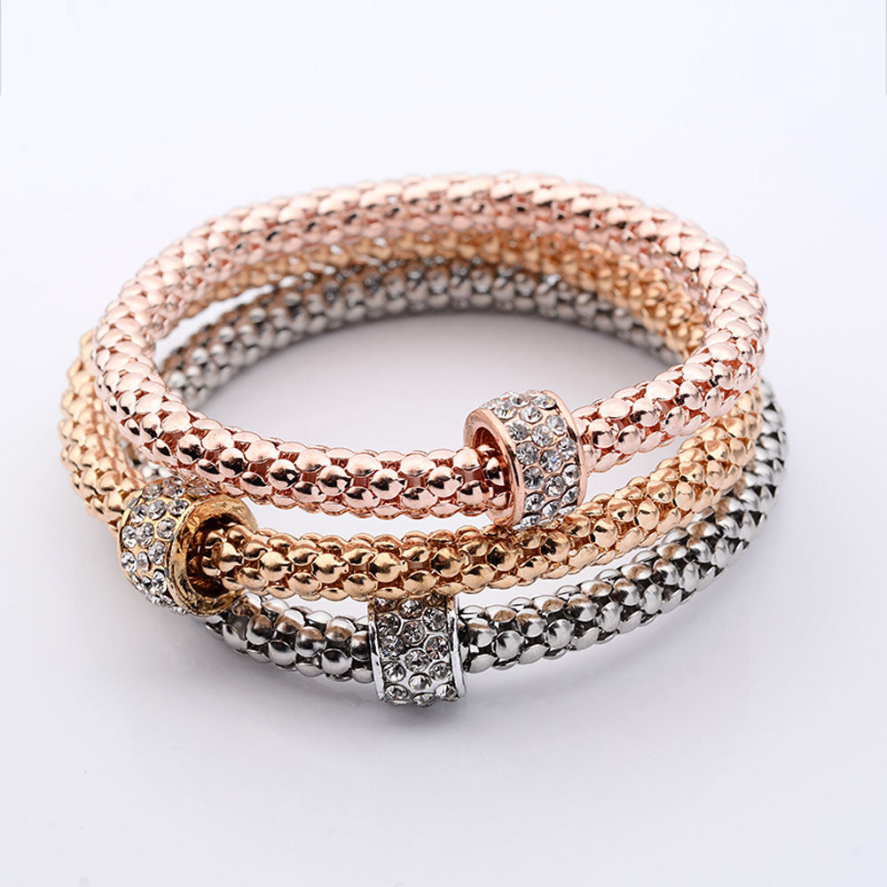 3Pcs Women Girl Charm Pendant Bracelet Fashion Multilayer Bracelet
