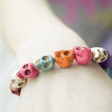 Color Turquoise Gem Skull Tibet Buddhist Prayer Beads Mala Bracelet