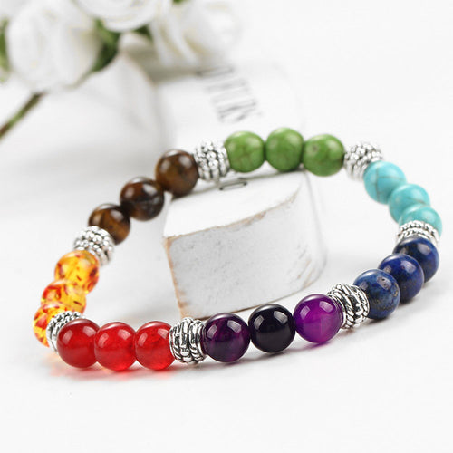 Fashion Colorful Natural Stone Beads Chakra Bracelet for Women Bracelets Jewelry