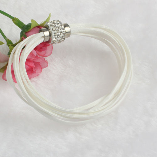 Fashion Exquisite Leather Ball Diamond Bracelet Multilayer Bracelet WH