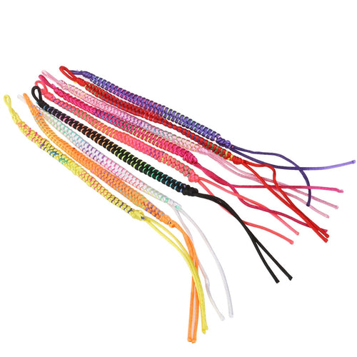 9pcs Colorful Polyester Knurled Braided Friendship Bracelets Hippie Style Thread Wrist Ankle Bracelets